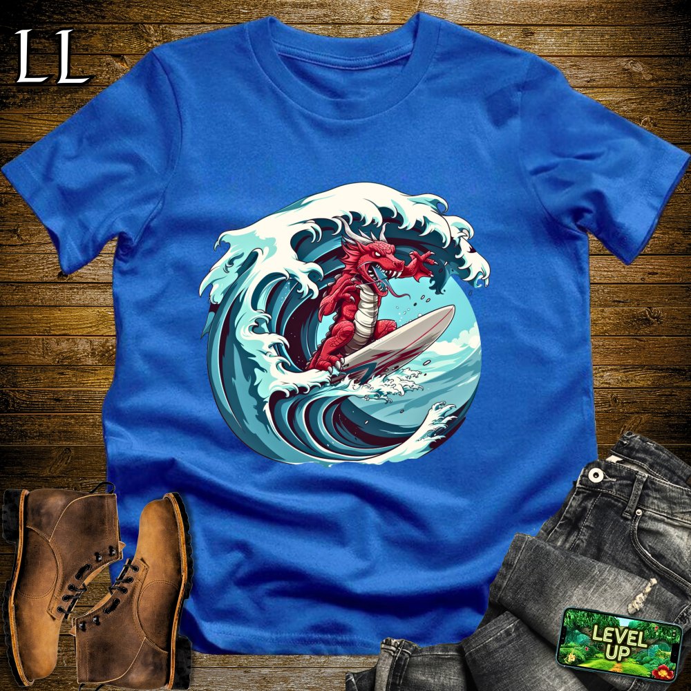 Surfer Dragon Softstyle Tee - Royal - LegacyLayers