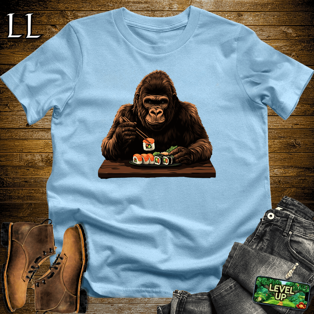 Sushi Gorilla Light Blue | Japanese Food Lover Shirt