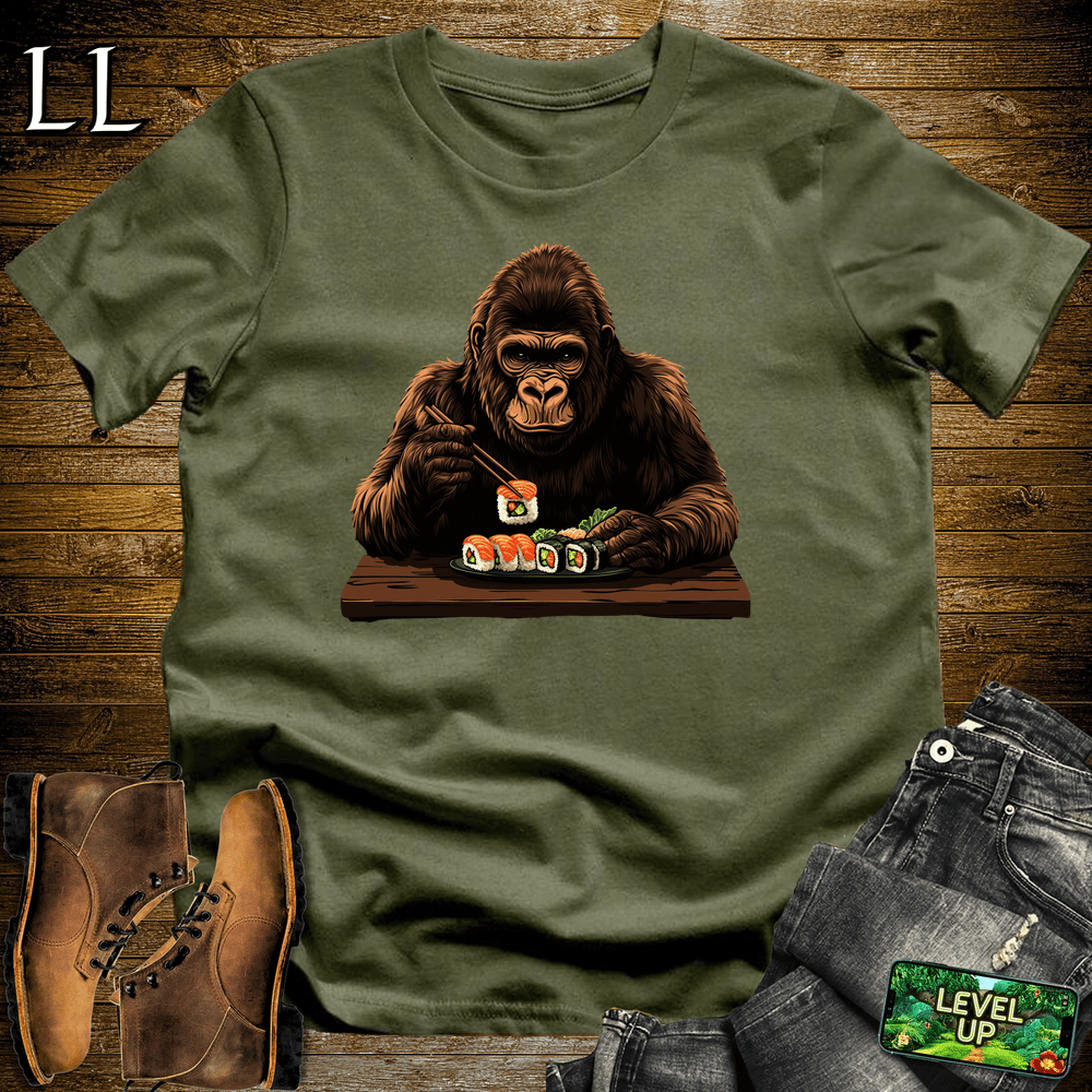 Sushi Gorilla Military Green | Japanese Food Lover Shirt