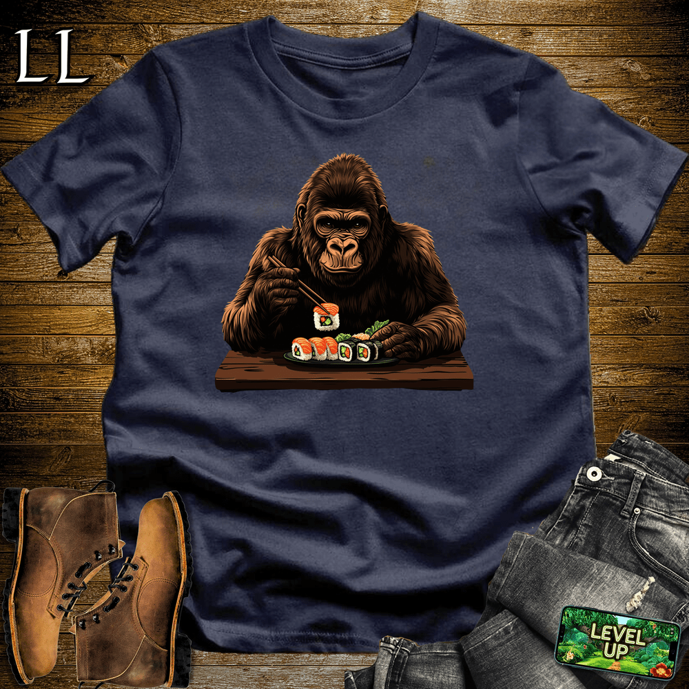 Sushi Gorilla Navy | Japanese Food Lover Shirt