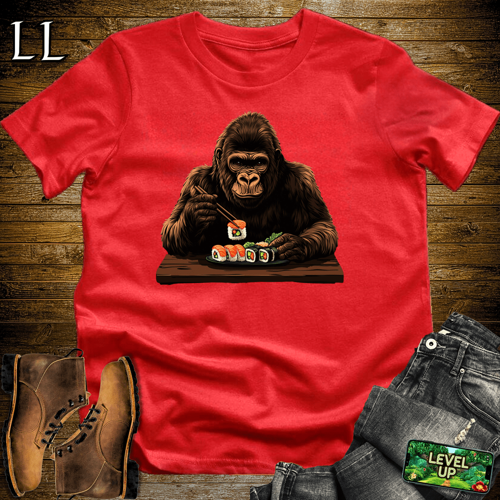 Sushi Gorilla Red | Japanese Food Lover Shirt