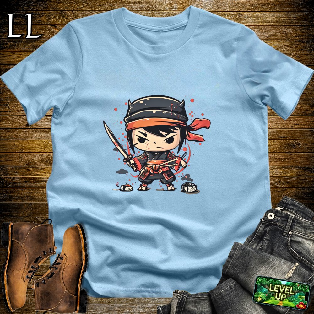 Sushi Samurai Light Blue | Japanese Fusion Graphic Tee