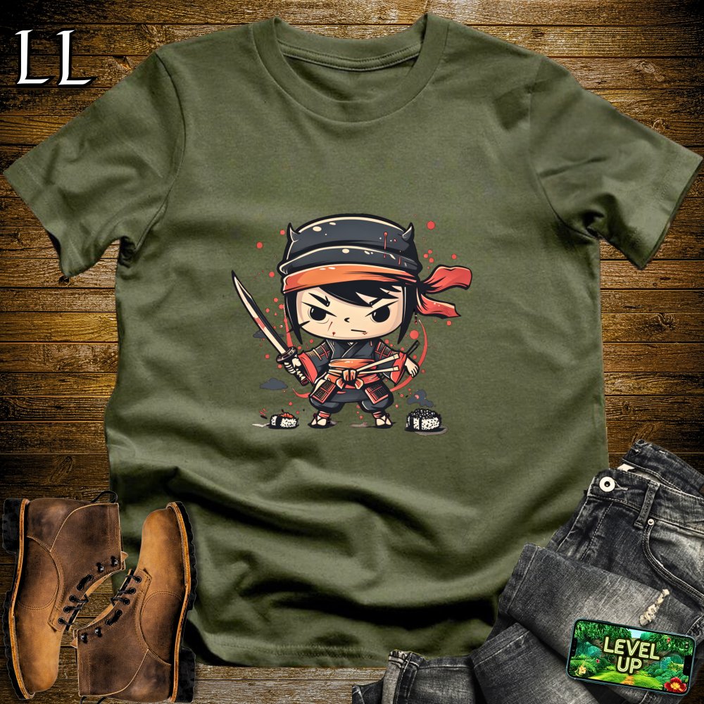 Sushi Samurai Military Green | Japanese Fusion Graphic Tee