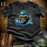 Swimming Gorilla Softstyle Tee Black | Funny Gorilla Shirt