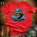 Swimming Gorilla Softstyle Tee Red | Funny Gorilla Shirt