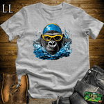 Swimming Gorilla Softstyle Tee Sport Grey | Funny Gorilla Shirt