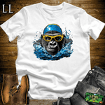 Swimming Gorilla Softstyle Tee White | Funny Gorilla Shirt