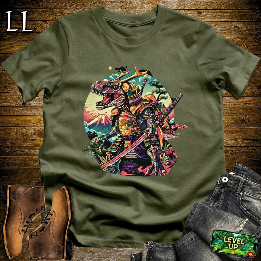 T - Rex Samurai Softstyle Tee - Military Green - LegacyLayers