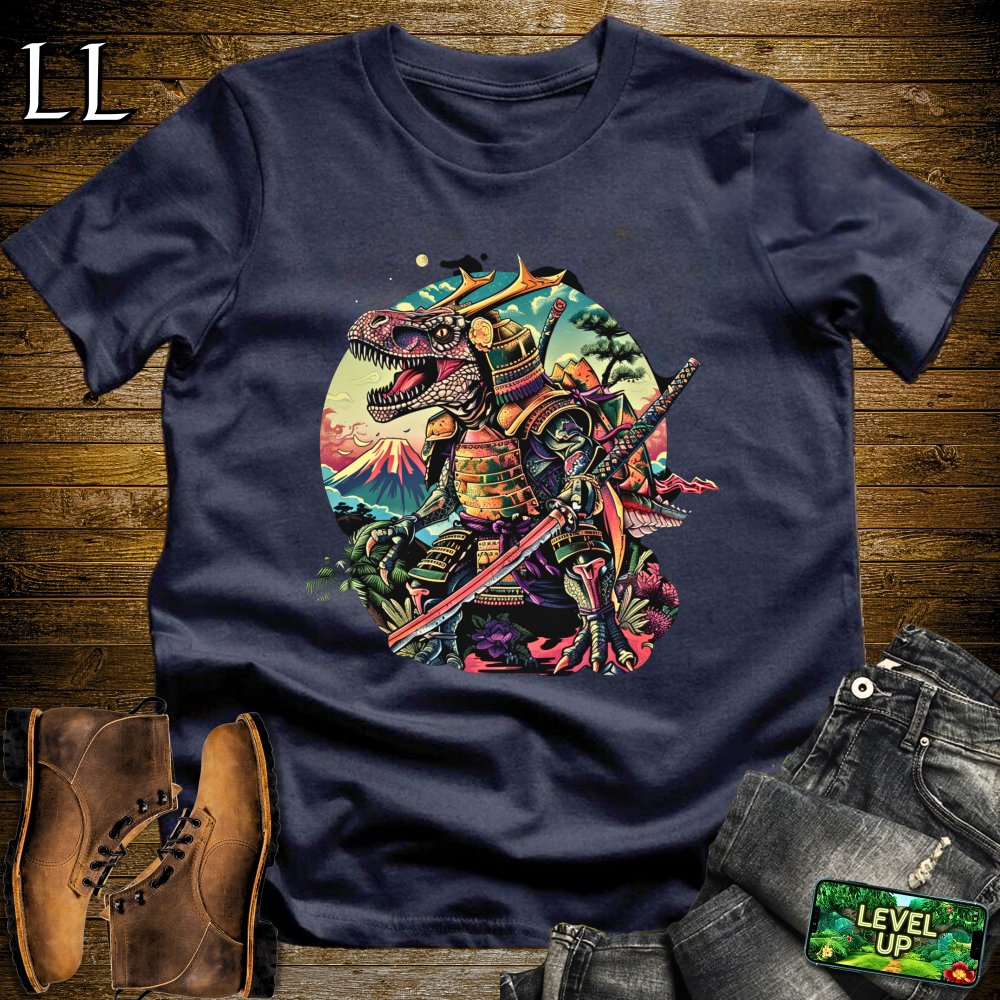 T - Rex Samurai Softstyle Tee - Navy - LegacyLayers