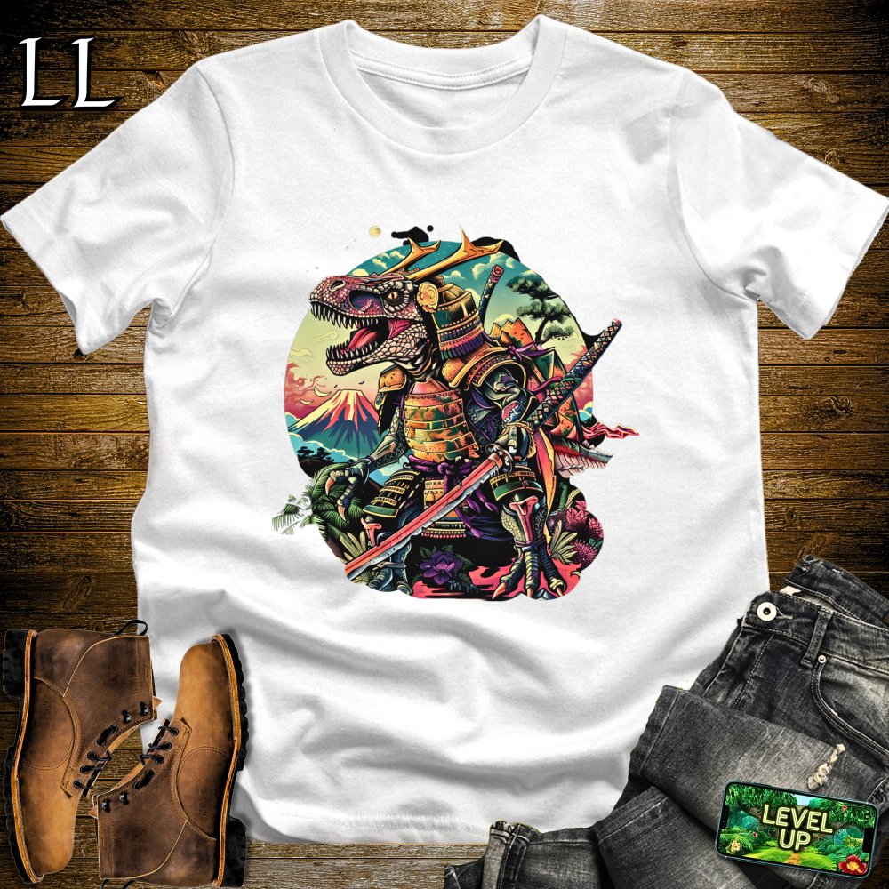 T - Rex Samurai Softstyle Tee - White - LegacyLayers