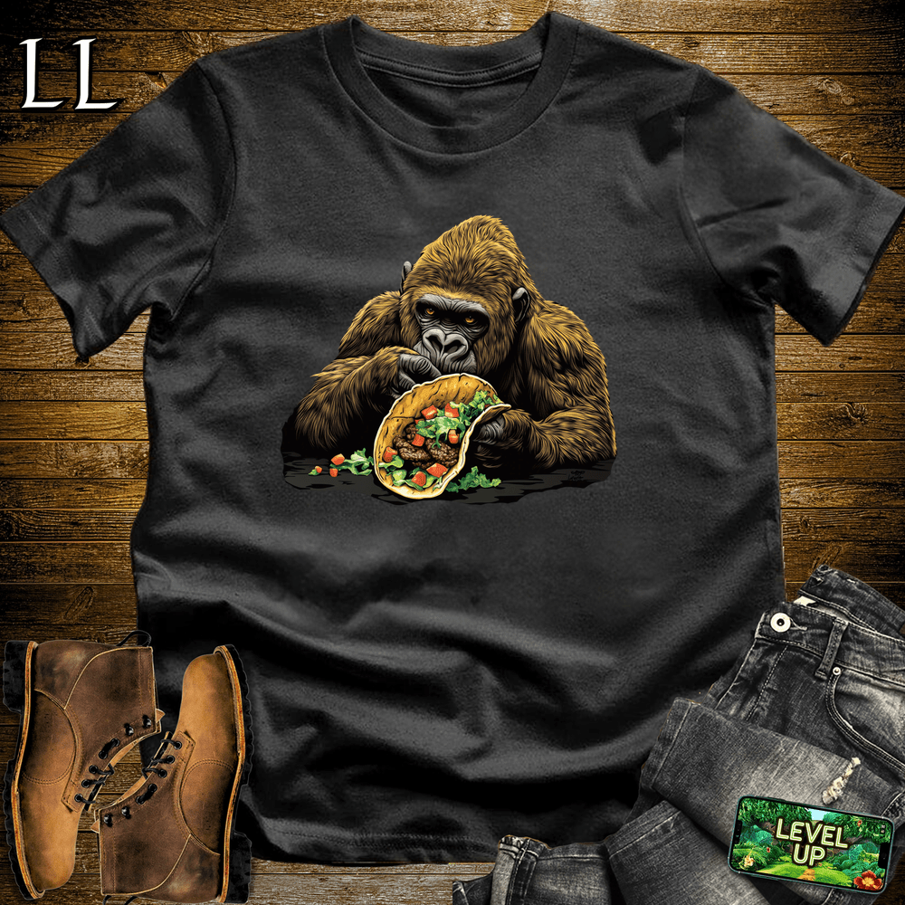 Taco Time Gorilla Black | Funny Mexican Food Shirt