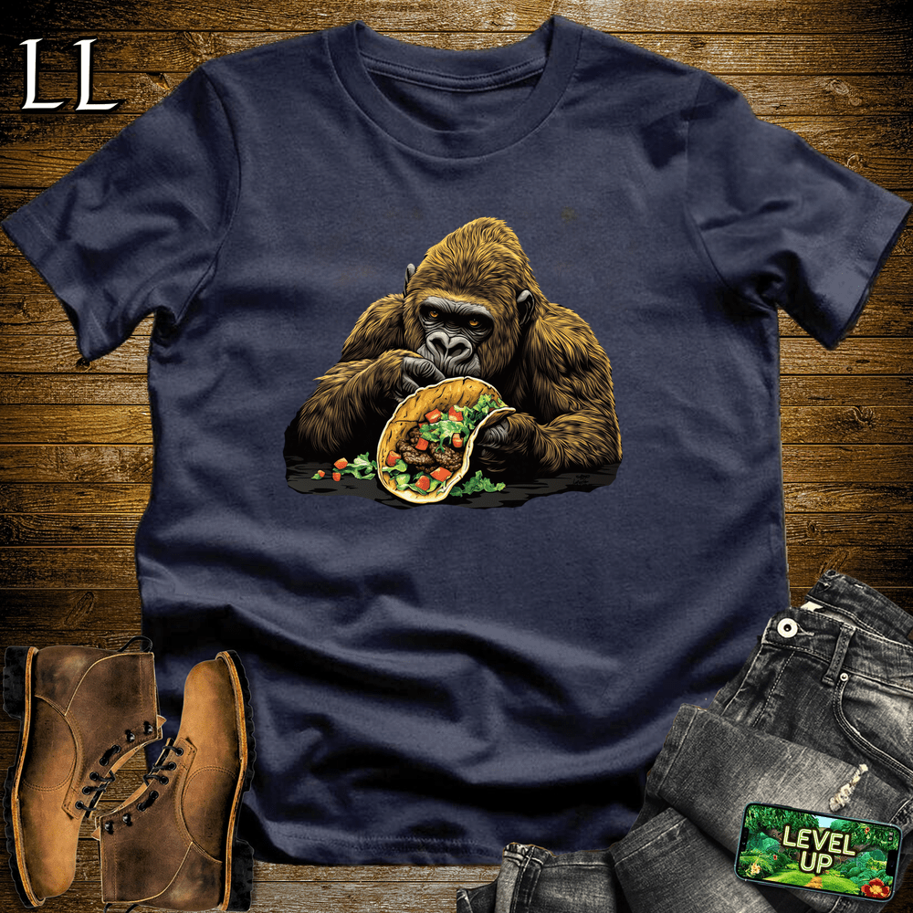 Taco Time Gorilla Navy | Funny Mexican Food Shirt