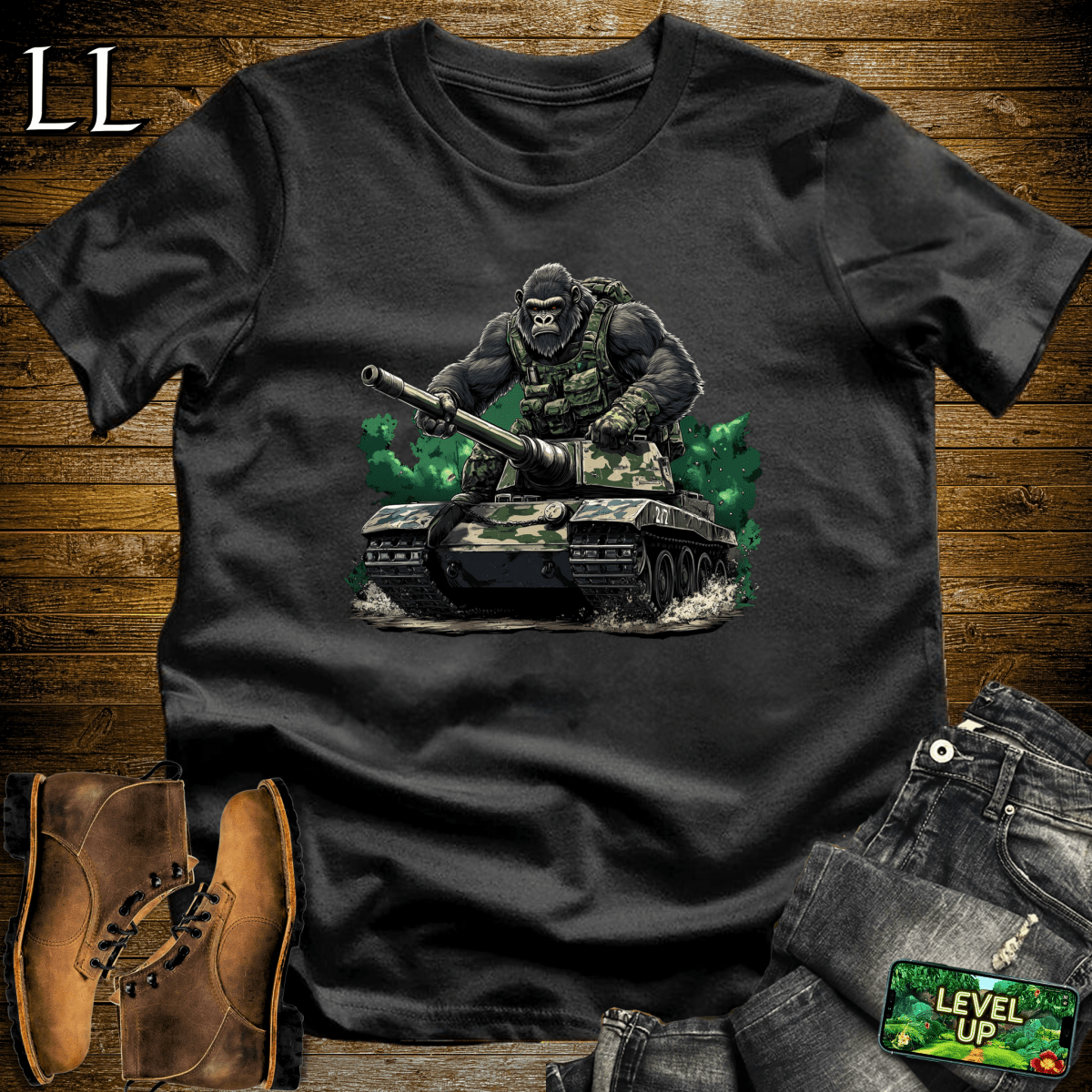 Tank Gorilla Softstyle Tee - Black - LegacyLayers