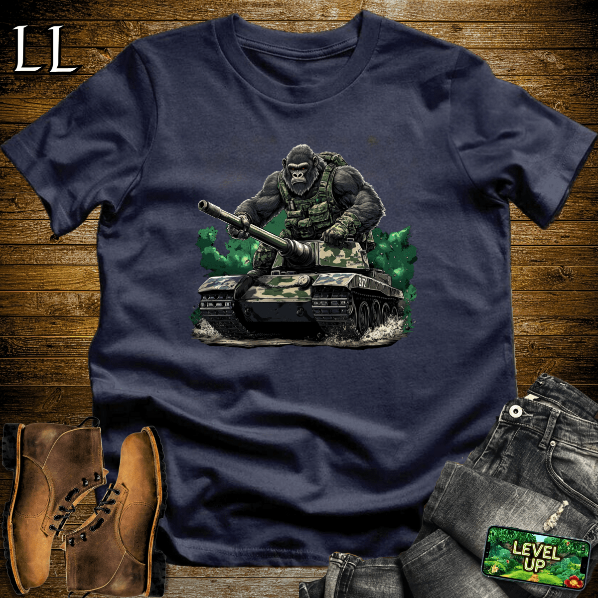 Tank Gorilla Softstyle Tee Navy | Army Beast Tee