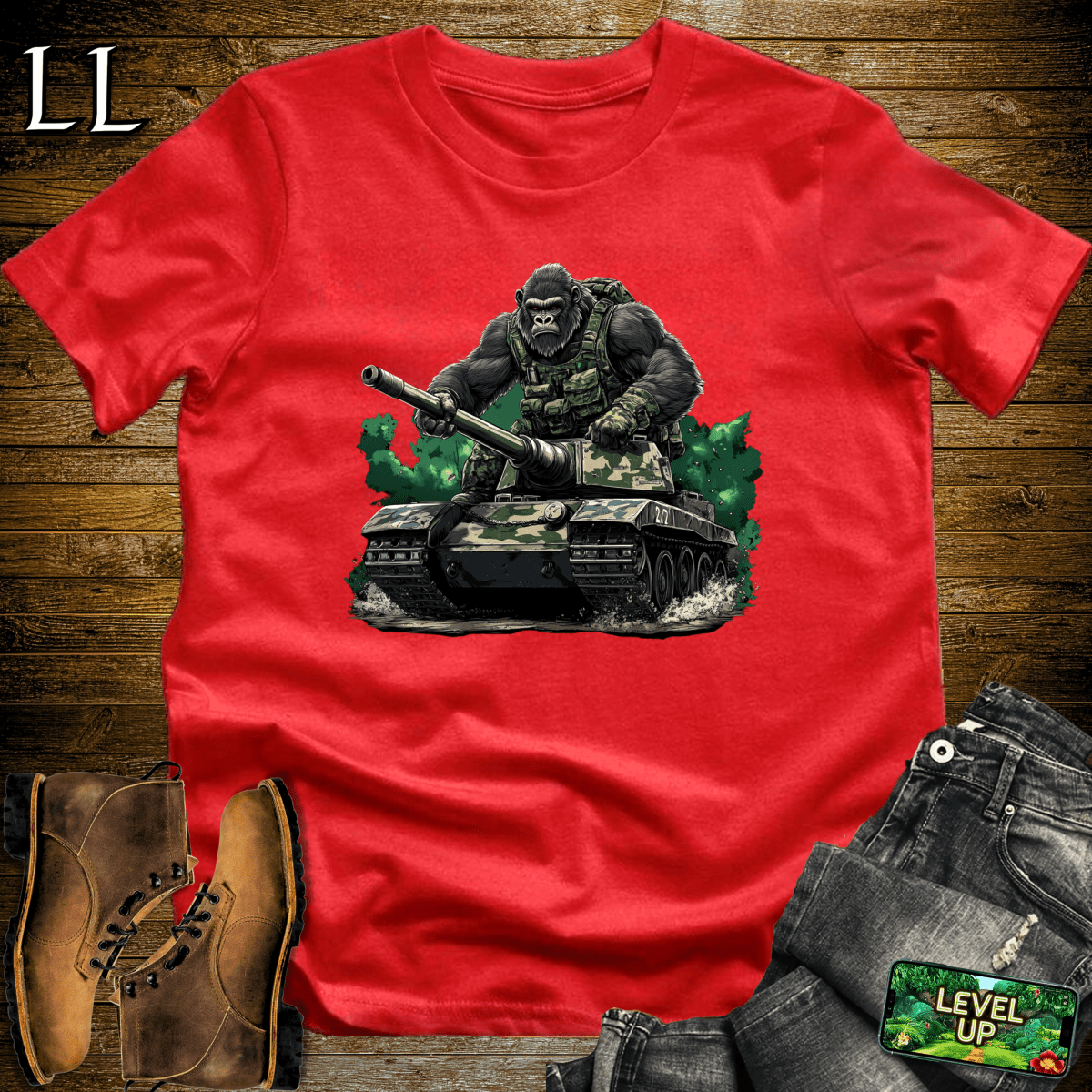 Tank Gorilla Softstyle Tee - Red - LegacyLayers