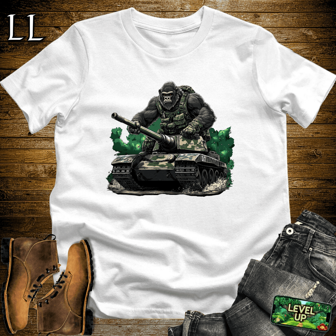 Tank Gorilla Softstyle Tee White | Army Beast Tee