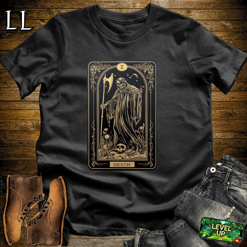 Tarot Card Grim Reaper Softstyle Tee - Black - LegacyLayers