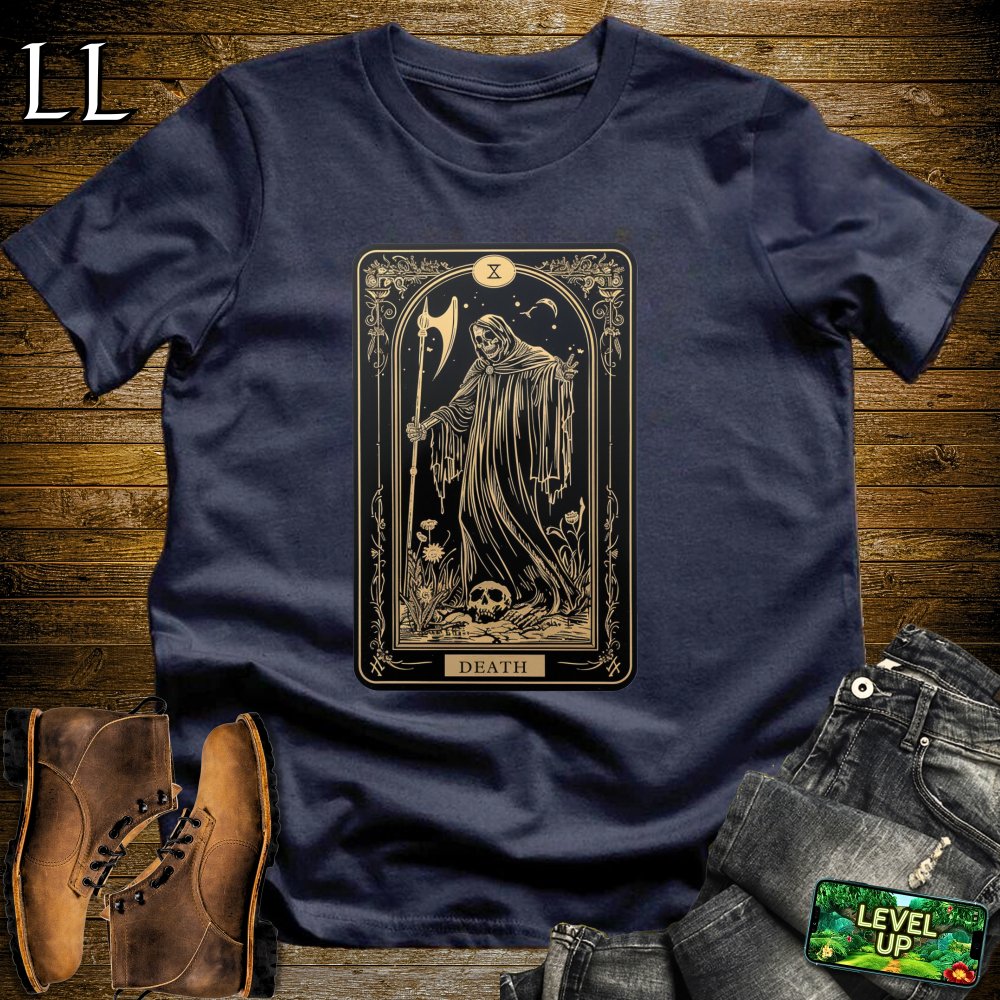 Tarot Card Grim Reaper Softstyle Tee - Navy - LegacyLayers