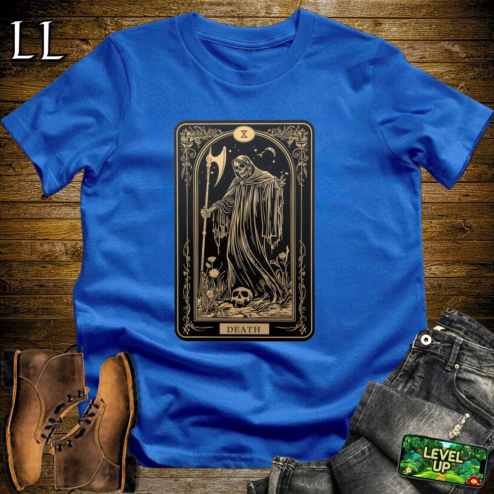 Tarot Card Grim Reaper Softstyle Tee - Royal - LegacyLayers