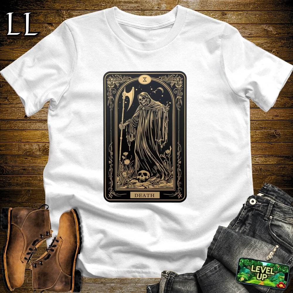 Tarot Card Grim Reaper Softstyle Tee - White - LegacyLayers