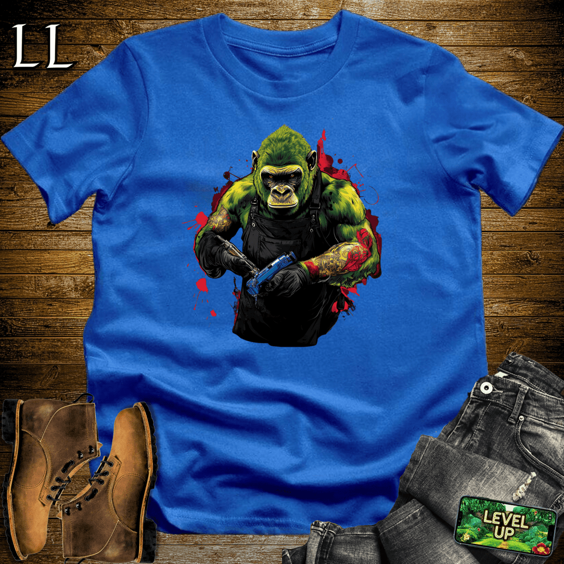 Tattoo Gorilla Softstyle Tee Royal | Ink Beast Tee