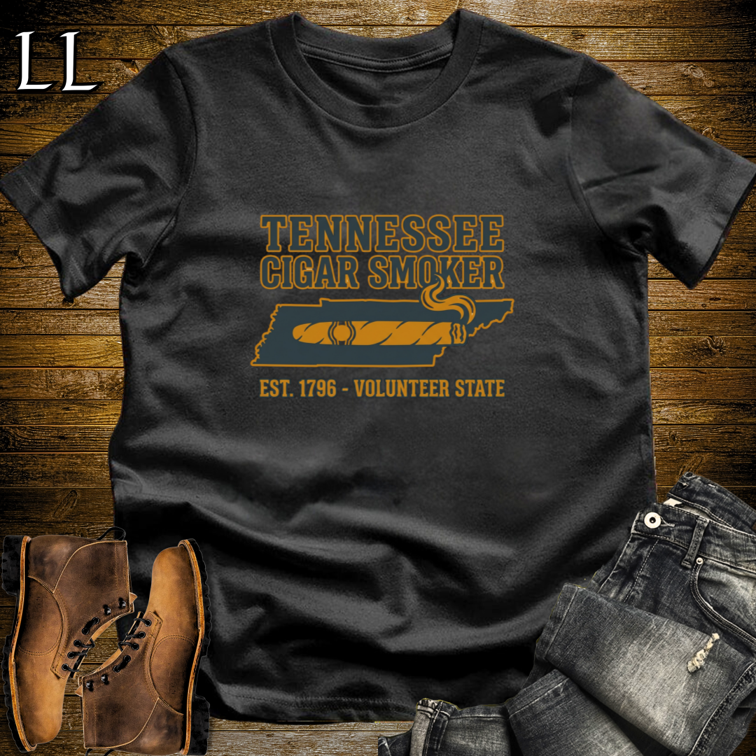 Tennessee Cigar Smoker T-Shirt Black | Tennessee Cigar Lover Gift Tee