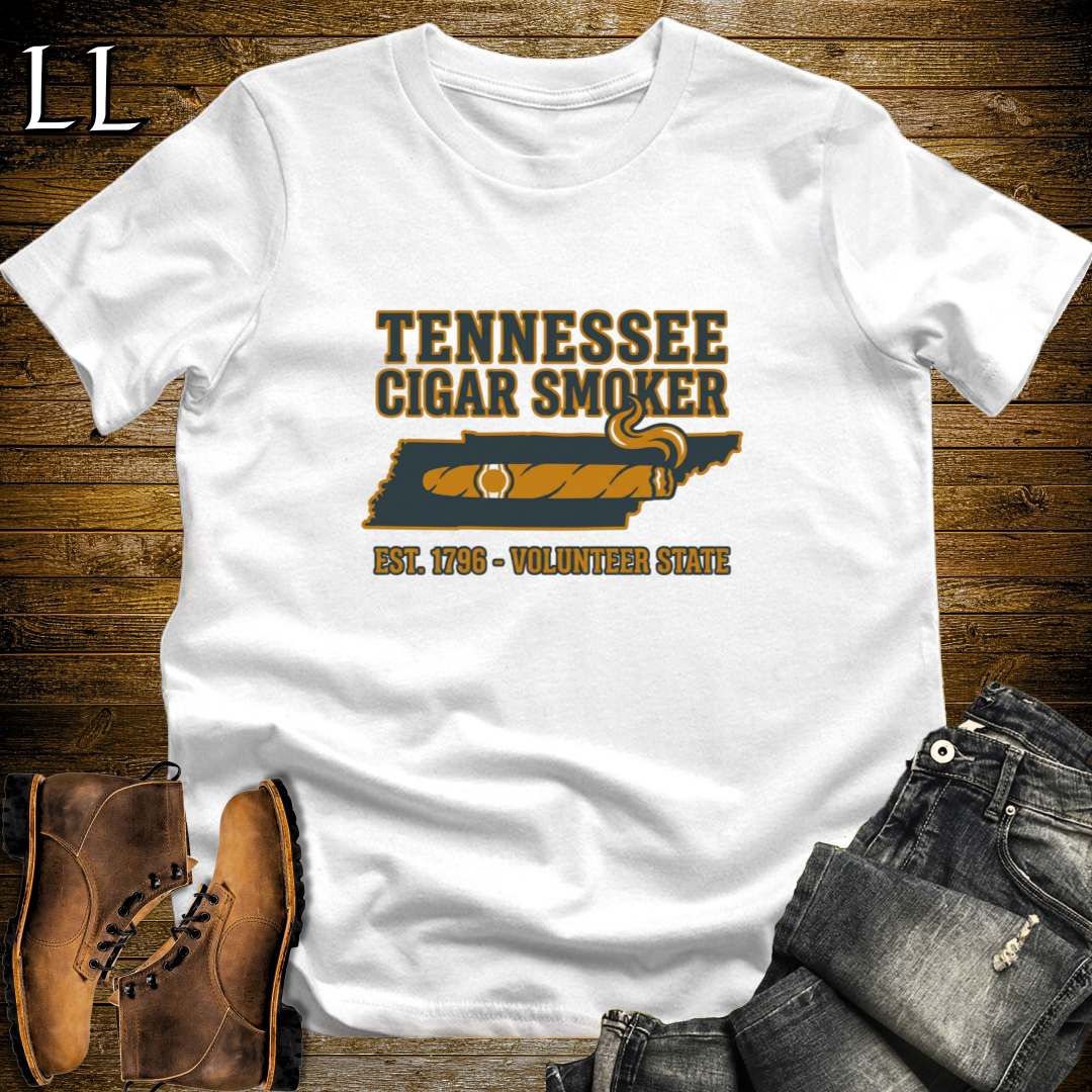 Tennessee Cigar Smoker T-Shirt White | Tennessee Cigar Lover Gift Tee