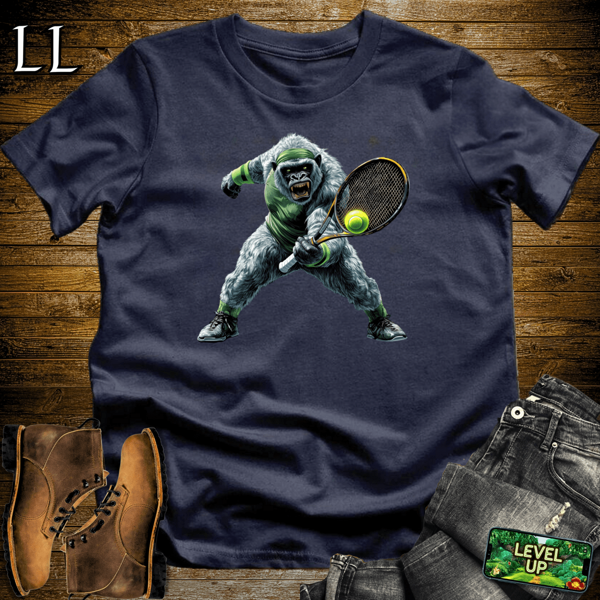 Tennis Gorilla Softstyle Tee - Navy - LegacyLayers