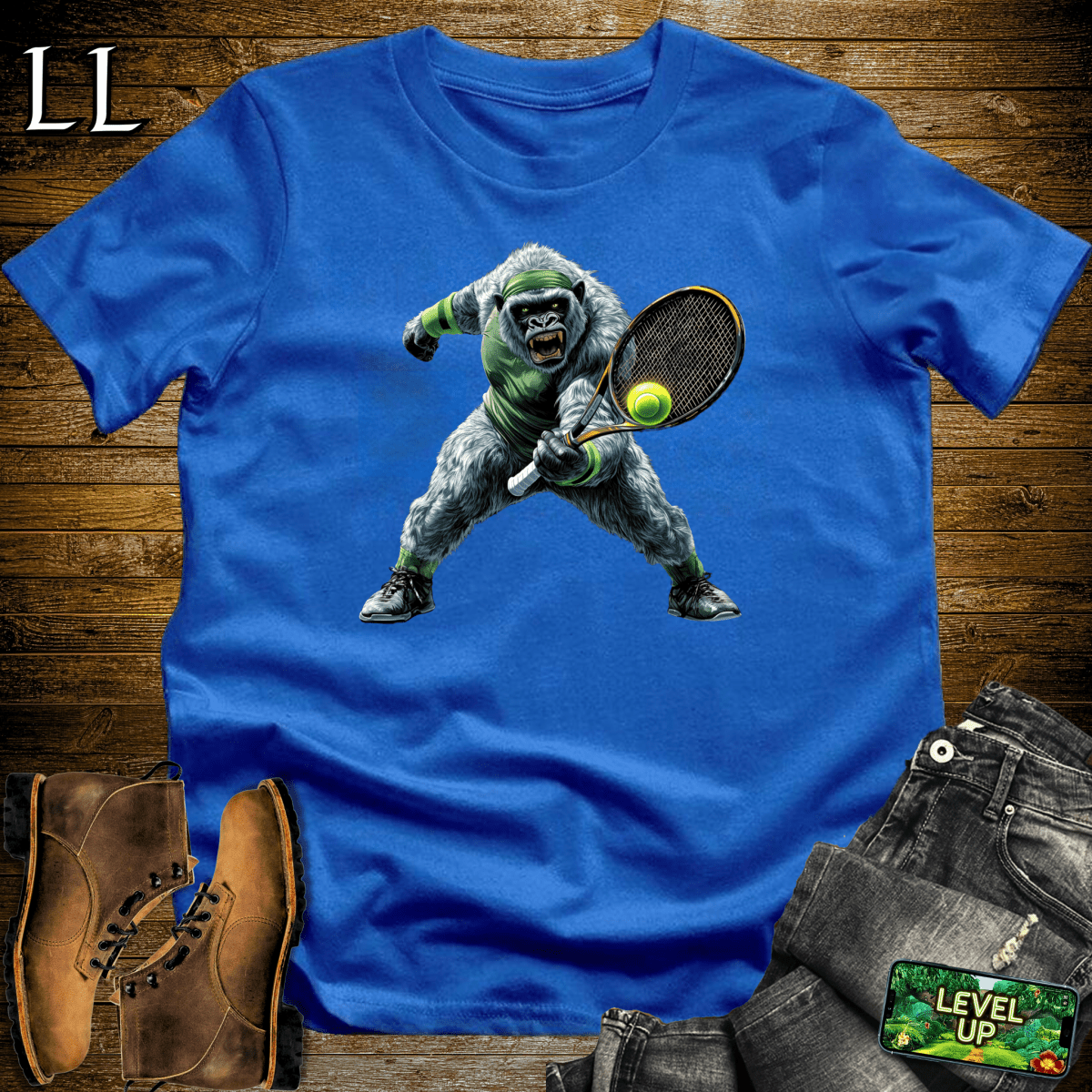 Tennis Gorilla Softstyle Tee - Royal - LegacyLayers