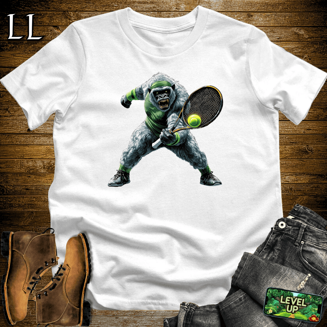 Tennis Gorilla Softstyle Tee White | Court King Tee