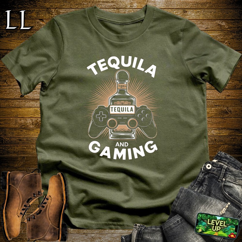 Tequila and Gaming Softstyle Tee - Military Green - LegacyLayers