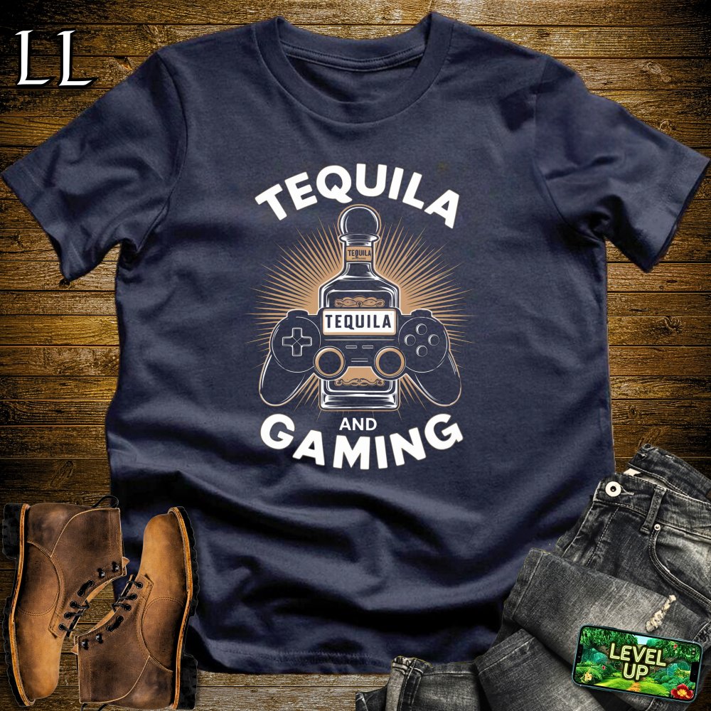 Tequila and Gaming Softstyle Tee - Navy - LegacyLayers