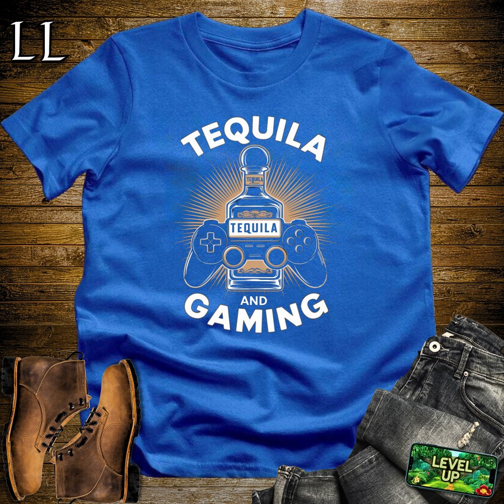 Tequila and Gaming Softstyle Tee - Royal - LegacyLayers