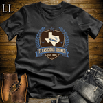 Texas Cigar Smoker Shield T-Shirt Black | Texas Cigar Crest Gift Tee