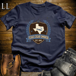 Texas Cigar Smoker Shield T-Shirt Navy | Texas Cigar Crest Gift Tee