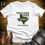 Texas Cigar Smoker T-Shirt White | Texas Cigar Lover Gift Tee