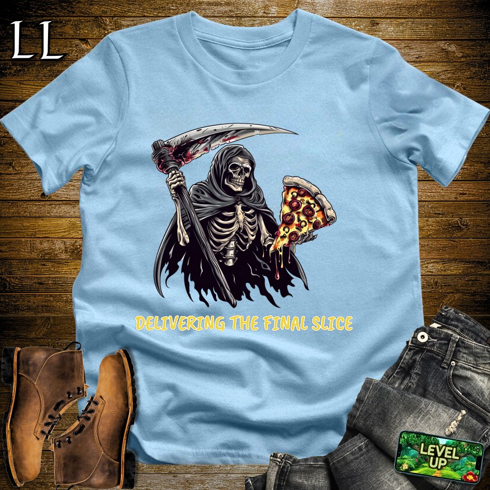 The Last Pizza Slice Grim Reaper Softstyle Tee - Light Blue - LegacyLayers