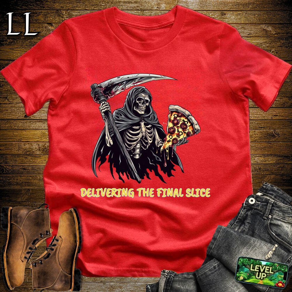 The Last Pizza Slice Grim Reaper Softstyle Tee - Red - LegacyLayers