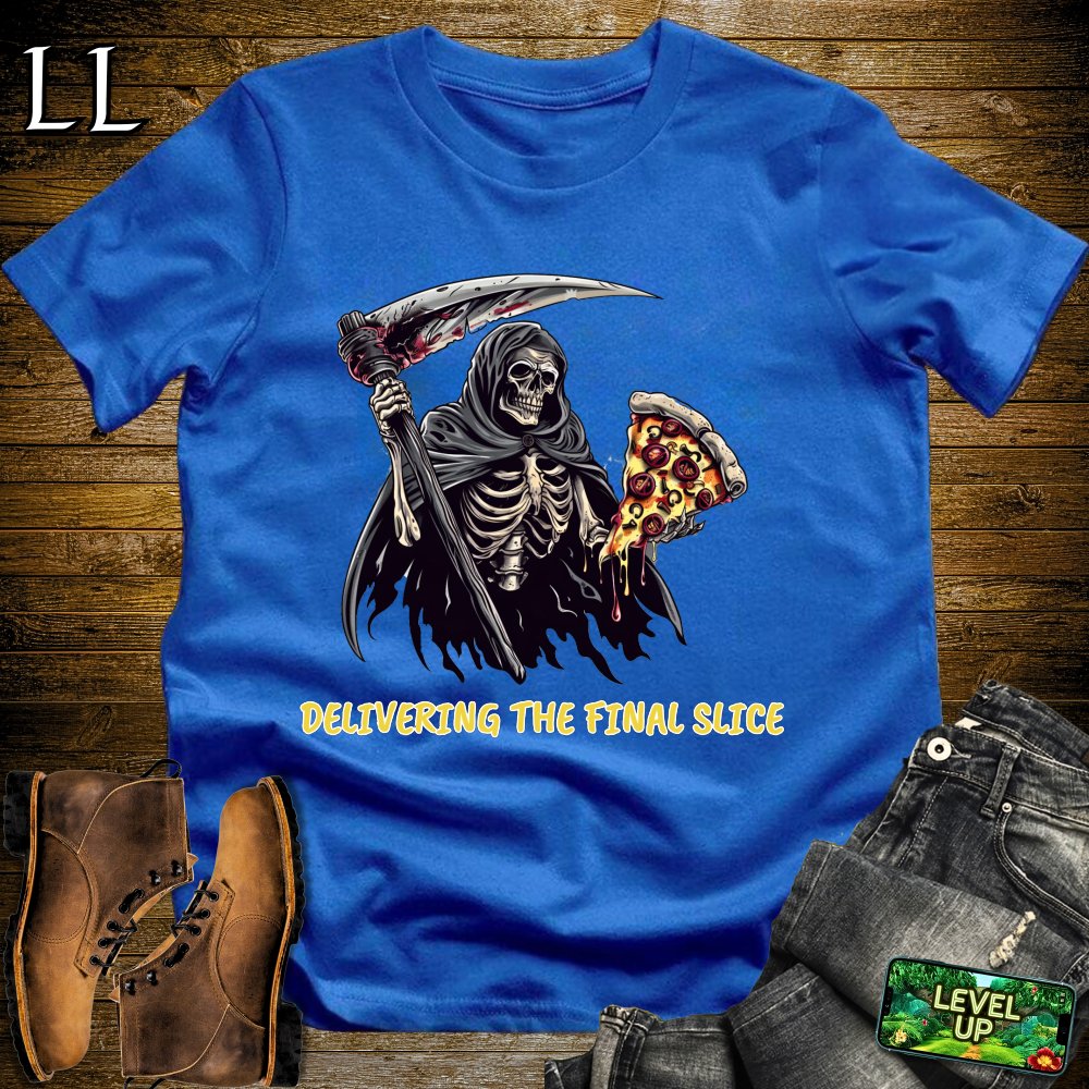 The Last Pizza Slice Grim Reaper Softstyle Tee - Royal - LegacyLayers