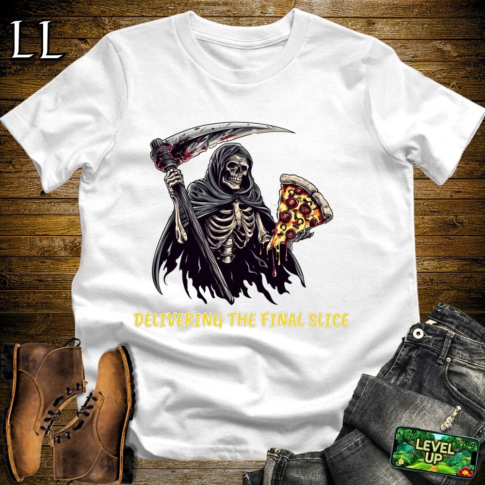 The Last Pizza Slice Grim Reaper Softstyle Tee - White - LegacyLayers