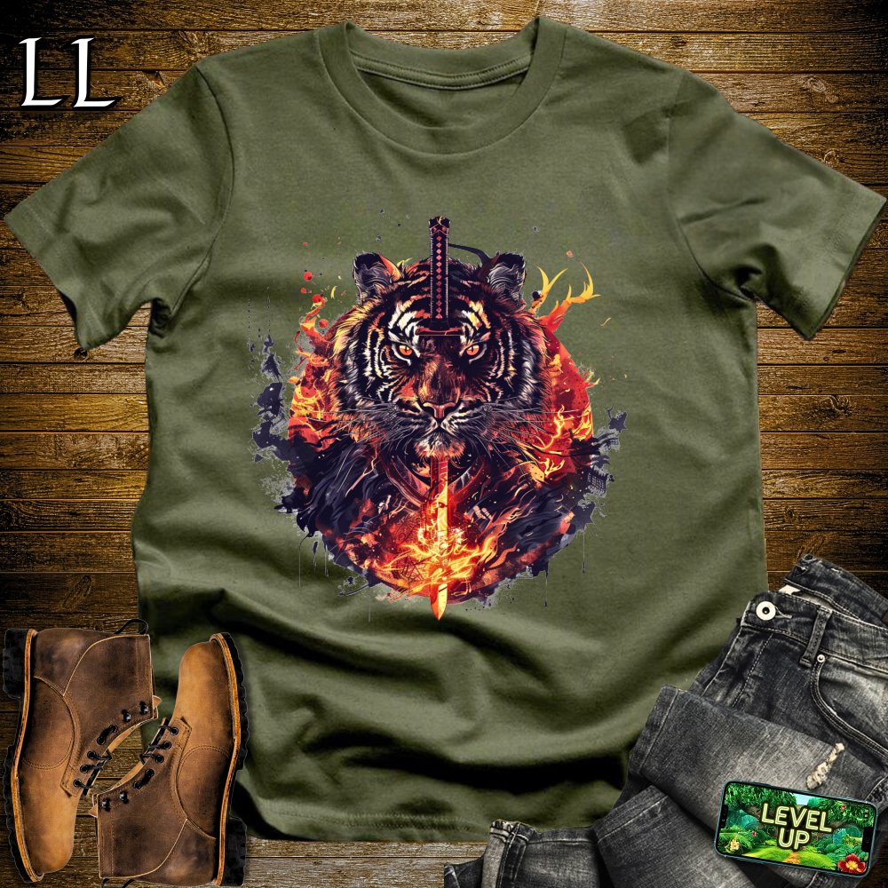 Tiger Samurai Softstyle Tee - Military Green - LegacyLayers