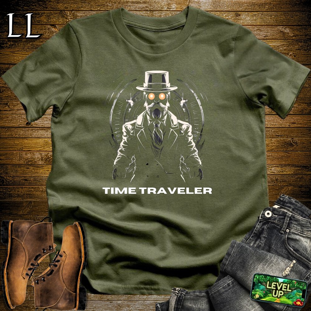 Time Traveler Softstyle Tee - Military Green - LegacyLayers