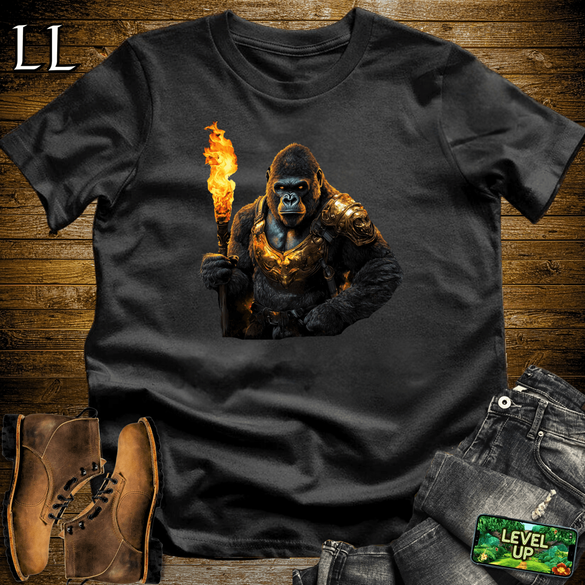 Torch Bearer Gorilla Softstyle Tee - Black - LegacyLayers