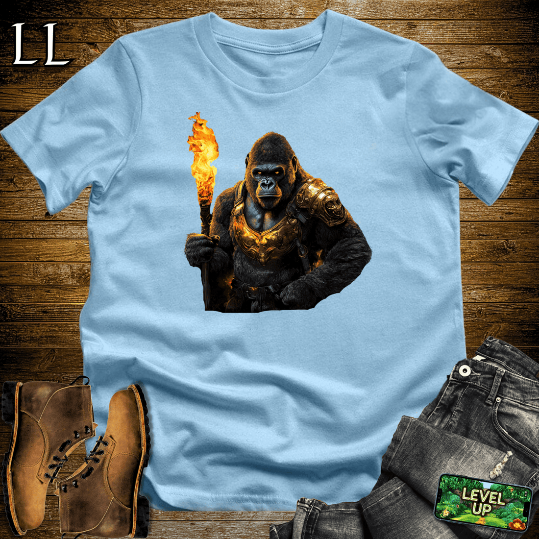 Torch Bearer Gorilla Softstyle Tee Light Blue | Light Beast Tee