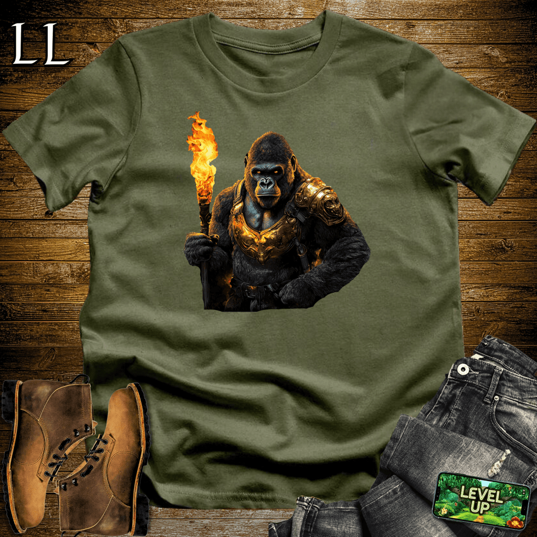 Torch Bearer Gorilla Softstyle Tee Military Green | Light Beast Tee