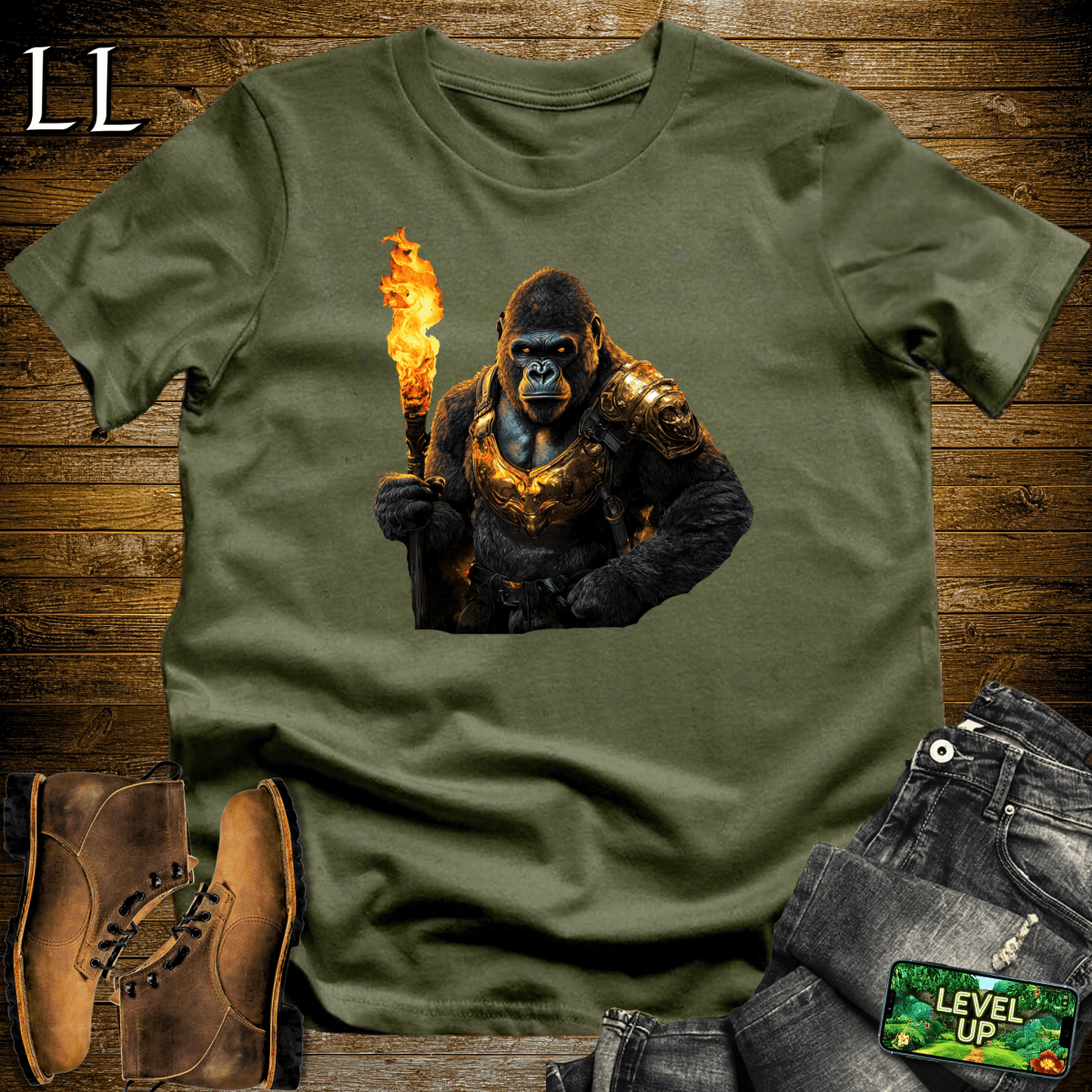 Torch Bearer Gorilla Softstyle Tee - Military Green - LegacyLayers