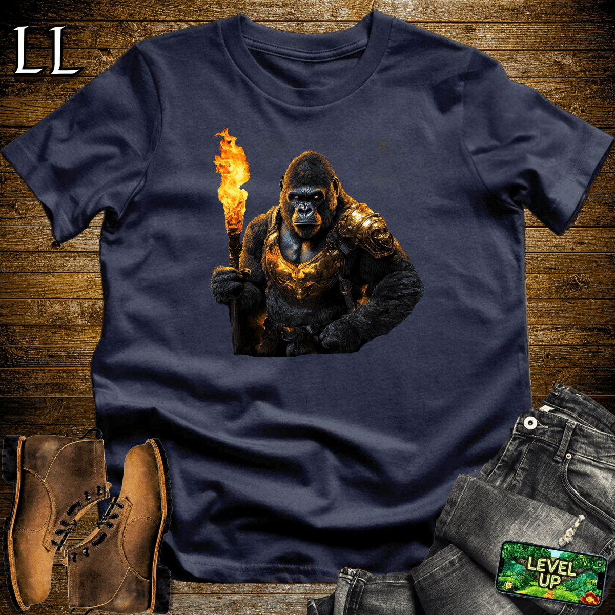 Torch Bearer Gorilla Softstyle Tee - Navy - LegacyLayers