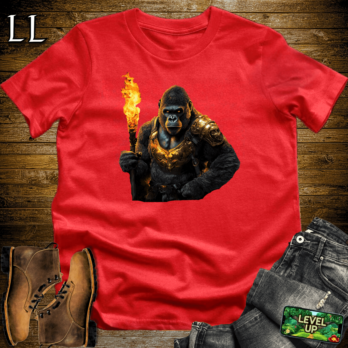 Torch Bearer Gorilla Softstyle Tee - Red - LegacyLayers