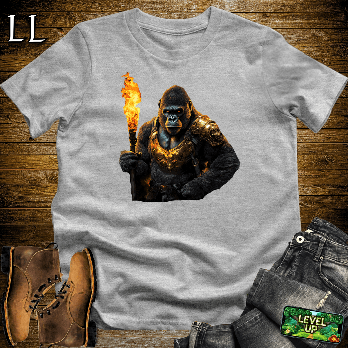 Torch Bearer Gorilla Softstyle Tee - Sport Grey - LegacyLayers
