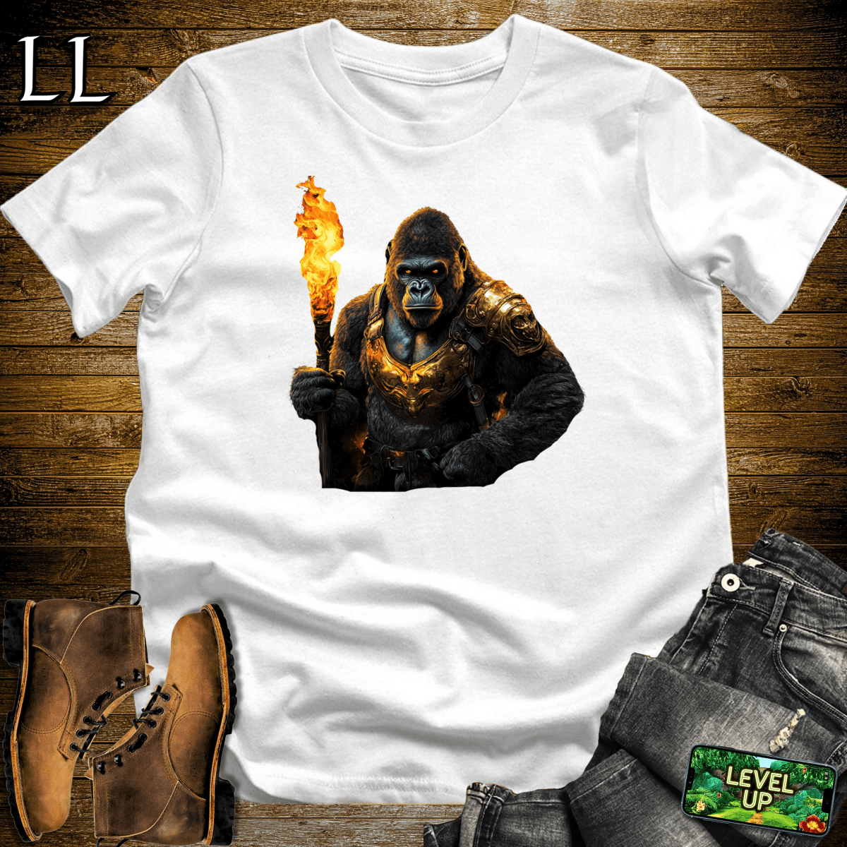 Torch Bearer Gorilla Softstyle Tee - White - LegacyLayers